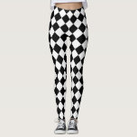 Schwarz-Weiß-Harlequin-Leggings Leggings<br><div class="desc">Schwarz-Weiß Harlequin / Diamant Muster. Um noch mehr Flair hinzuzufügen,  klicken Sie auf "Anpassen" und fügen Sie Ihre einzigartige Hintergrundfarbe außer schwarz hinzu.</div>