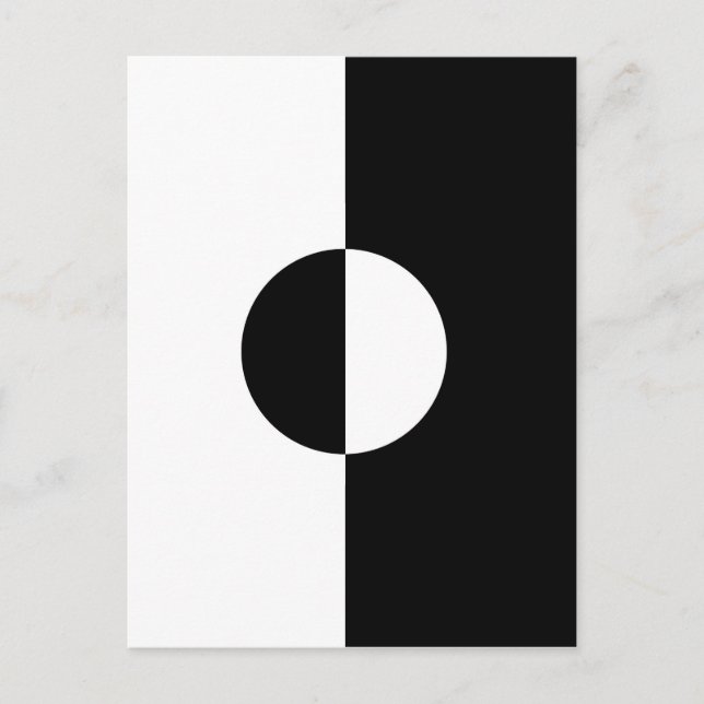Schwarz & Weiß Harmonie Postkarte (Vorderseite)