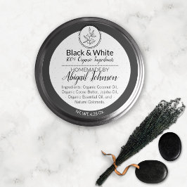 Schwarz-Weiß, hausgemachte Body Butter oder Scrub- Runder Aufkleber