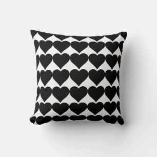 Schwarz-weiß Heart Classic Kissen