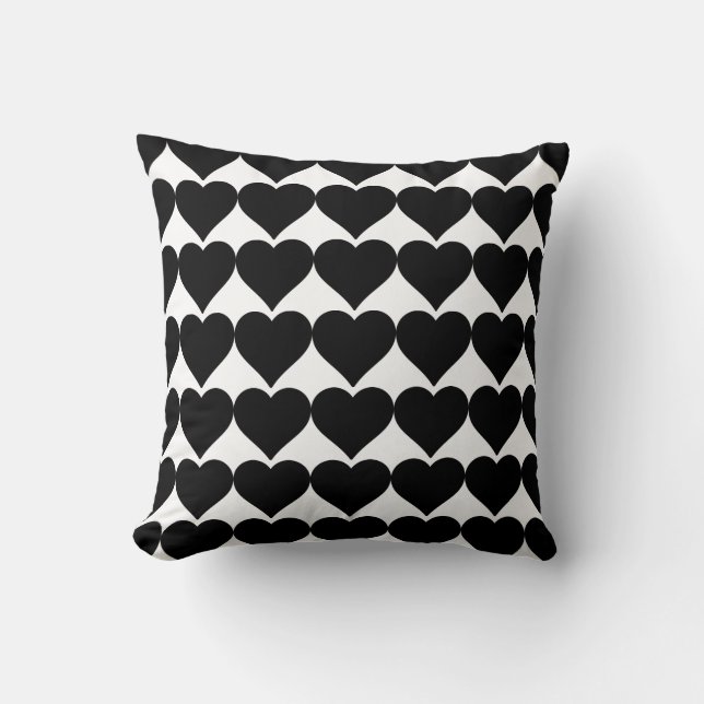 Schwarz-weiß Heart Classic Kissen (Vorderseite)
