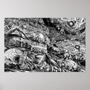 Schwarz-Weiß-Hell-Poster Poster
