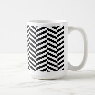 Schwarz-Weiß-Herringbone Kaffeetasse