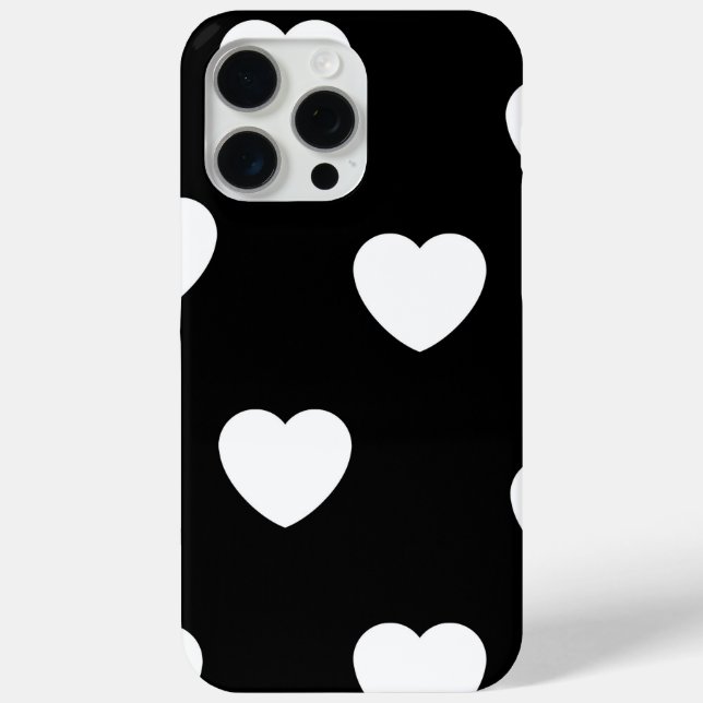 Schwarz-Weiß-Herz-Muster Case-Mate iPhone Hülle (Rückseite)