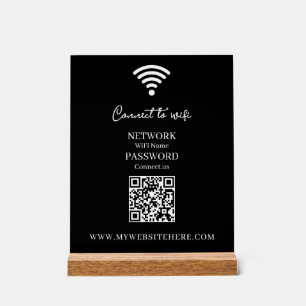 Schwarz Weiß Herz WiFi Acryl-Schild Acrylschild