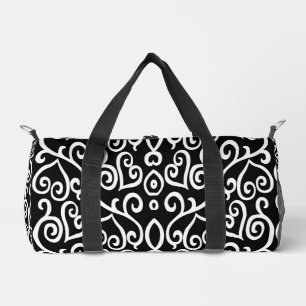 Schwarz-Weiß-Herzen Duffle Bag