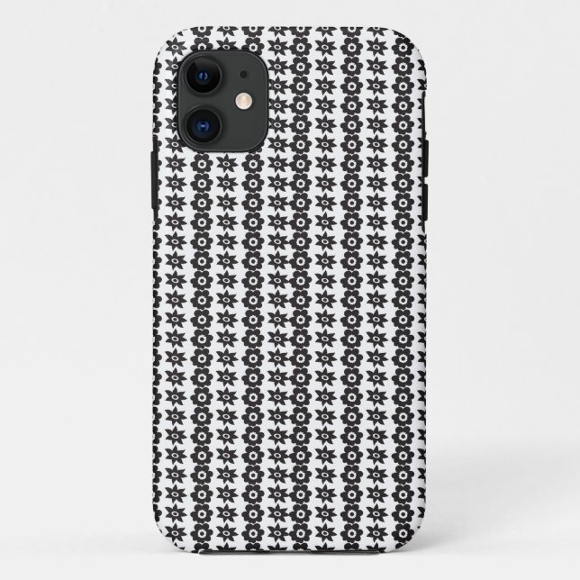 Schwarz-Weiß-Hintergrund mit vielen Punkten Case-Mate iPhone Hülle (Rückseite)