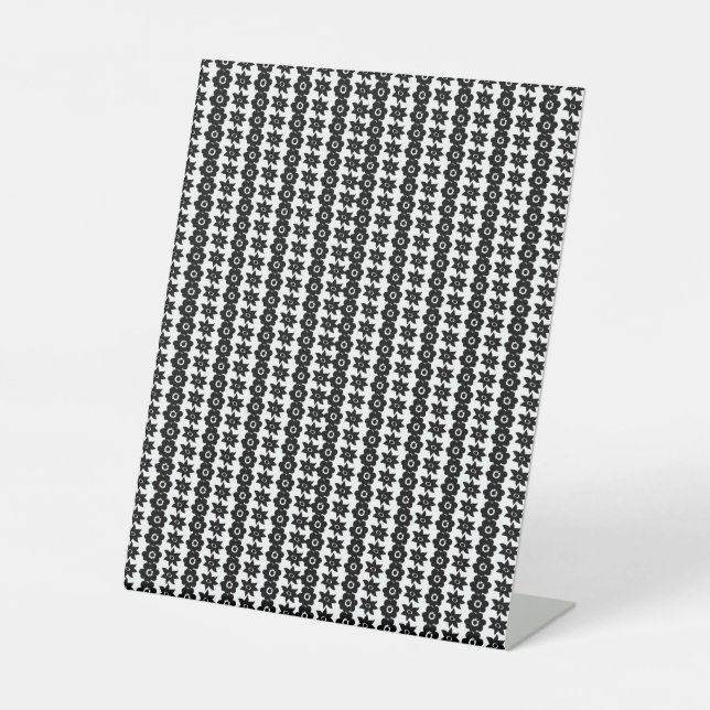 Schwarz-Weiß-Hintergrund mit vielen Punkten Sockelschild (Vorderseite)