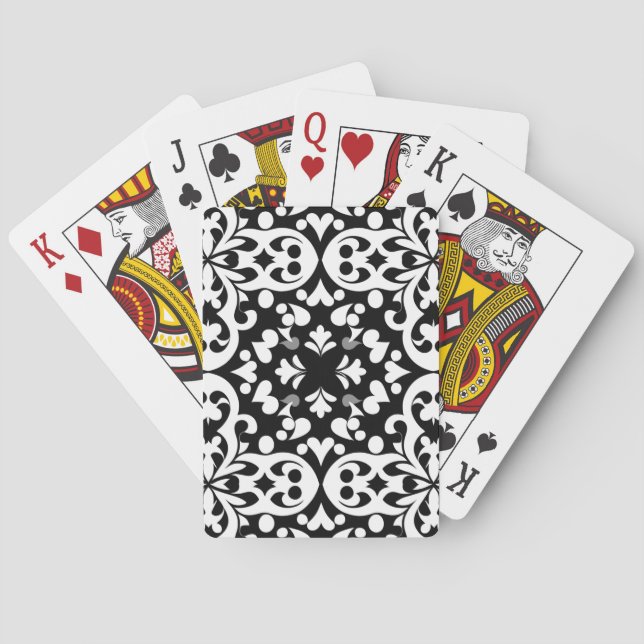 Schwarz-Weiß-Hintergrund Spielkarten (Rückseite)