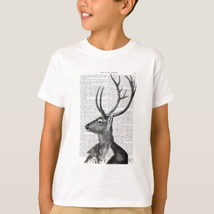Schwarz-Weiß-Hirsch-Portrait T-Shirt