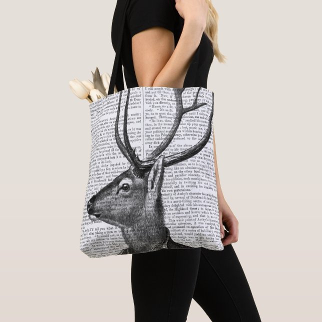 Schwarz-Weiß-Hirsch-Portrait Tasche (Von Nahem)