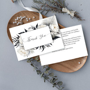 Schwarz-Weiß-Hochzeit Dankeskarte