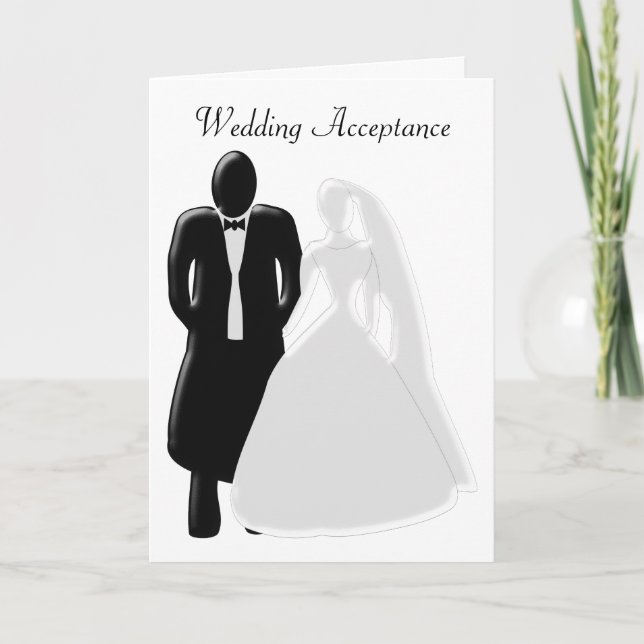 Schwarz-Weiß-Hochzeit Dankeskarte (Vorderseite)