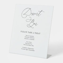 Schwarz-Weiß-Hochzeit Dessert-Bar Sockelschild