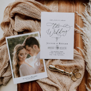 Schwarz-Weiß-Hochzeit Einladung