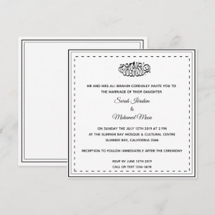 Schwarz-Weiß-Hochzeit Einladung