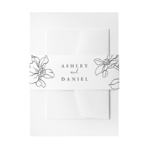 Schwarz-Weiß-Hochzeit Einladungsbanderole