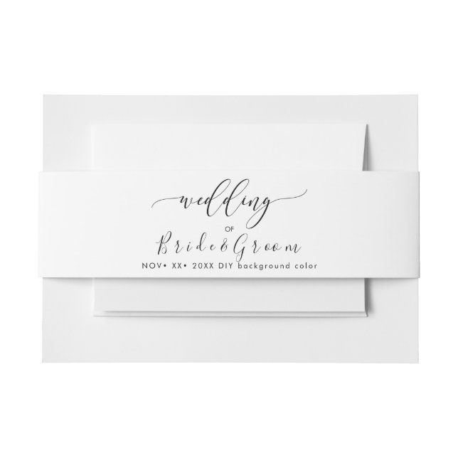 Schwarz-Weiß-Hochzeit Einladungsbanderole (Vorderseite Beispiel)