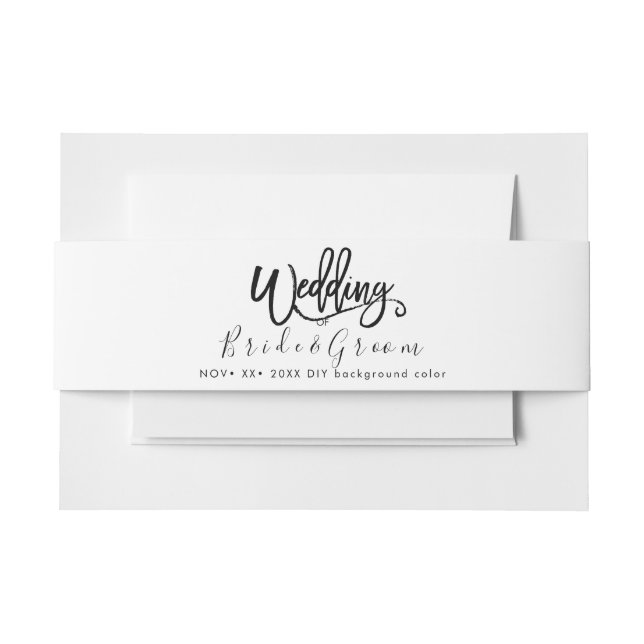 Schwarz-Weiß-Hochzeit Einladungsbanderole (Vorderseite Beispiel)
