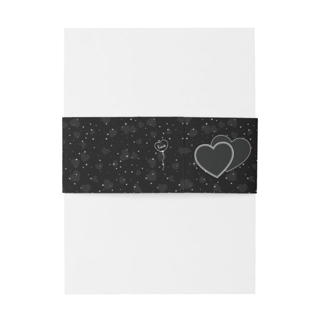 Schwarz-Weiß-Hochzeit Einladungsbanderole (Rückseitenbeispiel)
