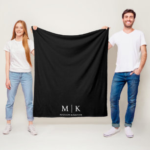 Schwarz-Weiß-Hochzeit Fleecedecke