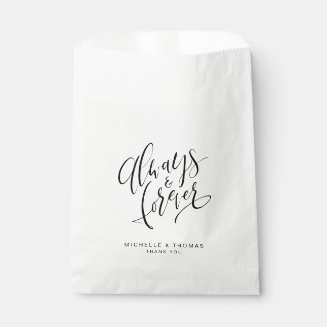 Schwarz-Weiß-Hochzeit für immer und für immer Geschenktütchen (Vorderseite)