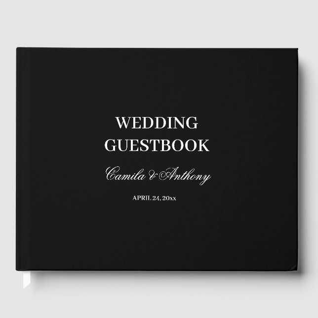 Schwarz-Weiß-Hochzeit Gästebuch (Vorderseite)