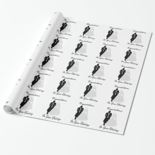Schwarz-Weiß-Hochzeit Geschenkpapier