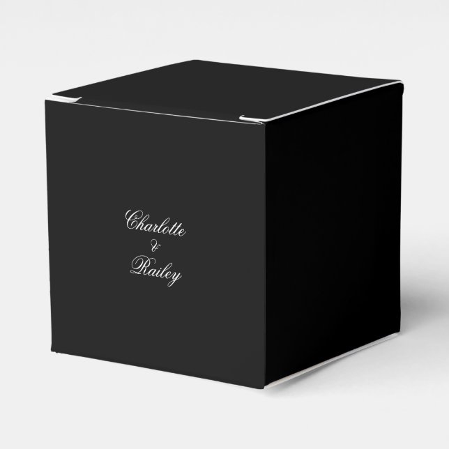Schwarz-Weiß-Hochzeit Geschenkschachtel (Vorderseite)