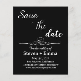 Schwarz-Weiß-Hochzeit im Budget Das Datum speicher Flyer