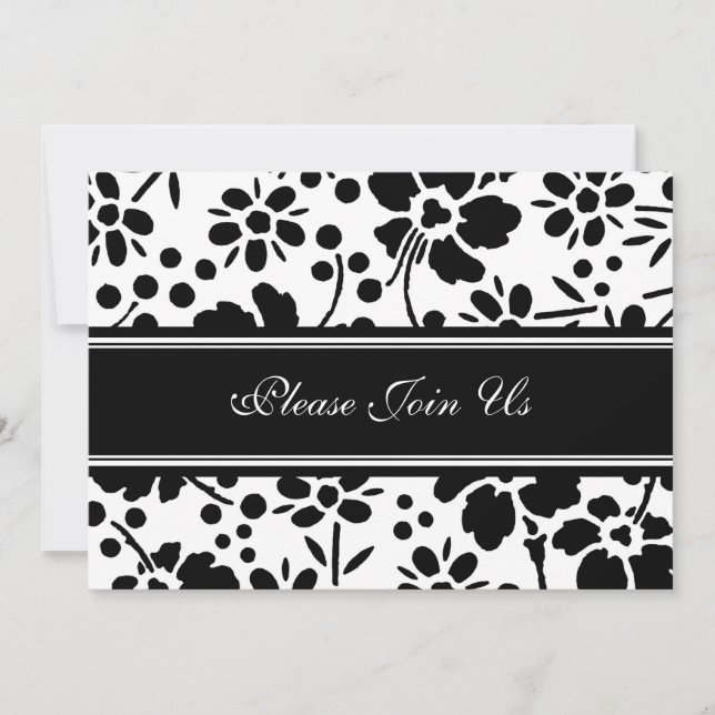 Schwarz-Weiß-Hochzeit - Neueröffnung Einladungen (Vorderseite)