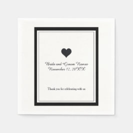 Schwarz-Weiß-Hochzeit Serviette