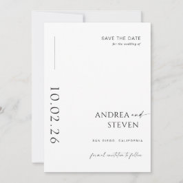 Schwarz-Weiß-Hochzeit speichern Sie das Date-Foto Einladung