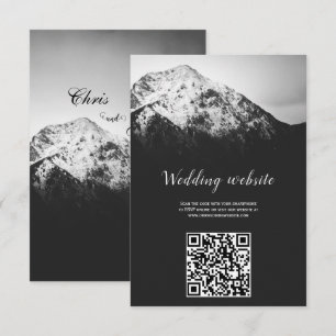 Schwarz-Weiß-Hochzeit unter den Bergen Begleitkarte