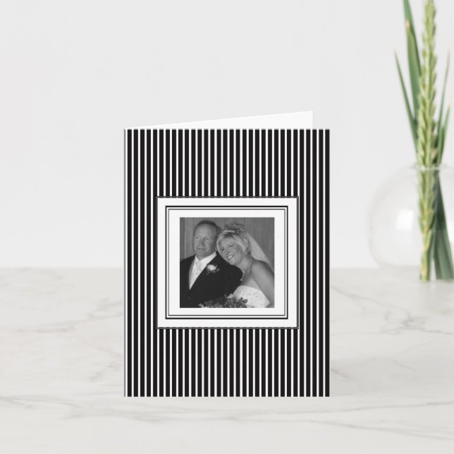 Schwarz-Weiß-Hochzeit Vielen Dank, dass Sie sich K Dankeskarte (Vorderseite)