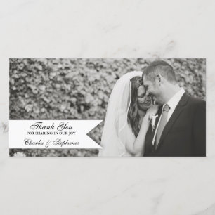 Schwarz & Weiß Hochzeit Vielen Dank für Ihre Fotok Dankeskarte