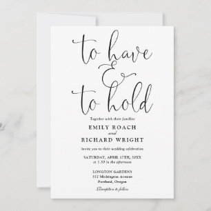 Schwarz-Weiß-Hochzeit zu haben und zu halten. Einladung