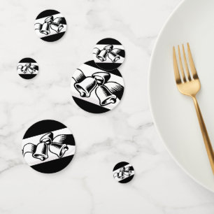 Schwarz-Weiß-Hochzeitglocken Konfetti