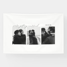 Schwarz-Weiß-Hochzeits-Einladungsbanner – Romantis Banner