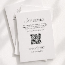 Schwarz-Weiß-Hochzeitsdetails QR-Code