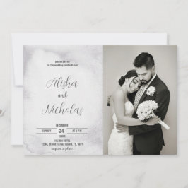Schwarz-Weiß-Hochzeitseinladungen mit Foto Einladung