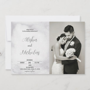 Schwarz-Weiß-Hochzeitseinladungen mit Foto Einladung
