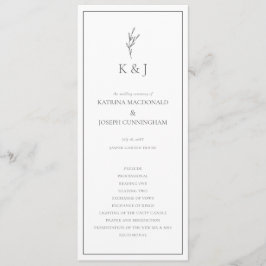 Schwarz-Weiß-Hochzeitsfeier Minimalistisches Elega Programm