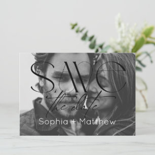 Schwarz-Weiß-Hochzeitsfoto Save The Date