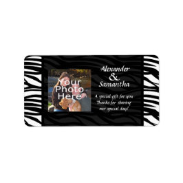 Schwarz-Weiß-Hochzeitsgeschenk oder Gefälligkeitss Adressaufkleber