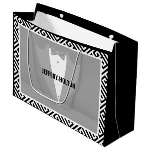 Schwarz-Weiß-Hochzeitsgeschenktasche Große Geschenktüte