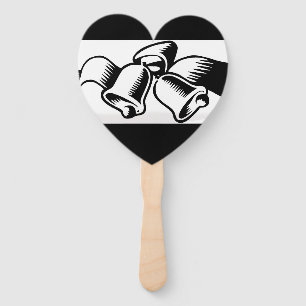 Schwarz-Weiß-Hochzeitsglocken Hand Fan Fächer