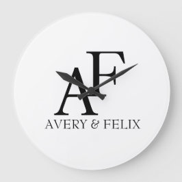 Schwarz-Weiß-Hochzeitshauptgast Große Wanduhr