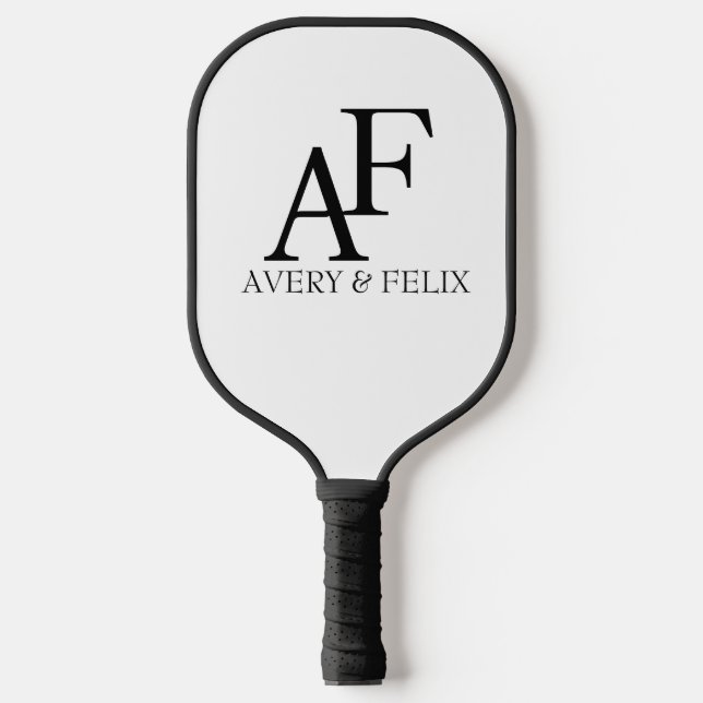 Schwarz-Weiß-Hochzeitshauptgast Pickleball Schläger (Vorderseite)