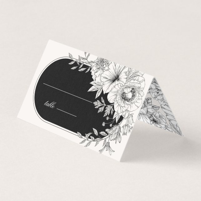 Schwarz-Weiß-Hochzeitskarte (Vorderseite)
